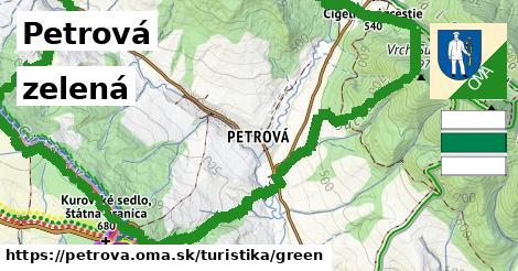 Petrová Turistické trasy zelená 