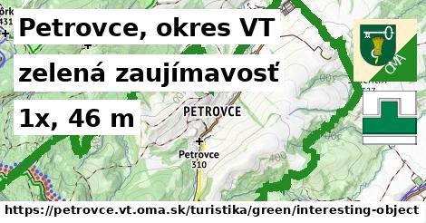 Petrovce, okres VT Turistické trasy zelená zaujímavosť