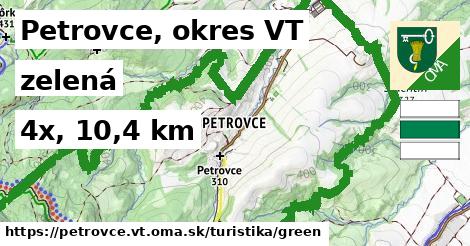 Petrovce, okres VT Turistické trasy zelená 