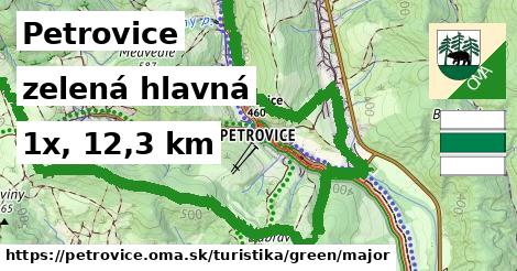 Petrovice Turistické trasy zelená hlavná