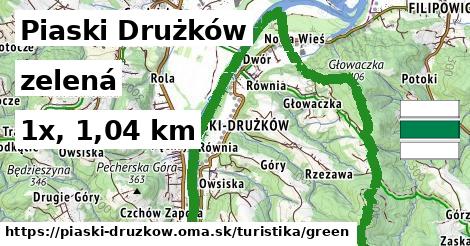 Piaski Drużków Turistické trasy zelená 