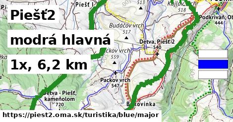 Piešť2 Turistické trasy modrá hlavná