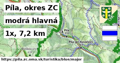 Píla, okres ZC Turistické trasy modrá hlavná