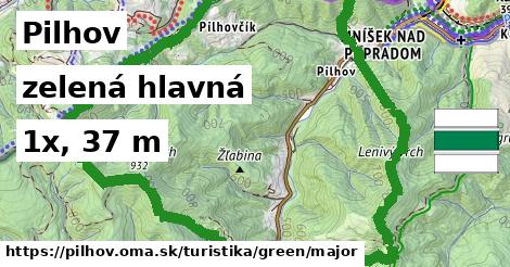 Pilhov Turistické trasy zelená hlavná