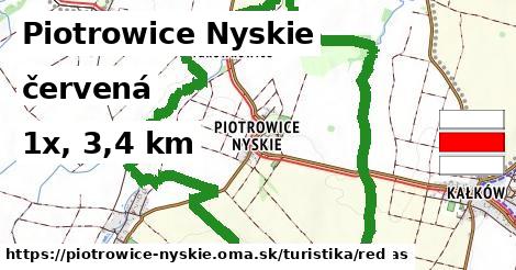 Piotrowice Nyskie Turistické trasy červená 