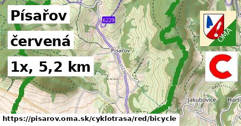 Písařov Cyklotrasy červená bicycle