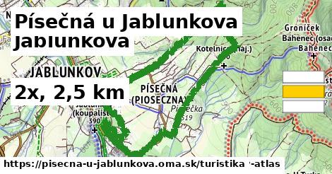 Písečná u Jablunkova Turistické trasy  