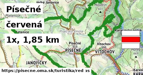 Písečné Turistické trasy červená 