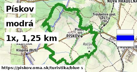 Pískov Turistické trasy modrá 