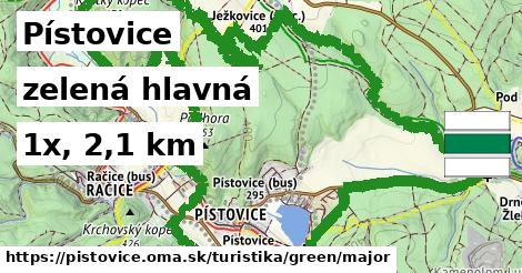 Pístovice Turistické trasy zelená hlavná