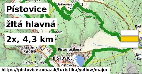 Pístovice Turistické trasy žltá hlavná