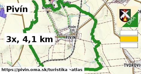 Pivín Turistické trasy  