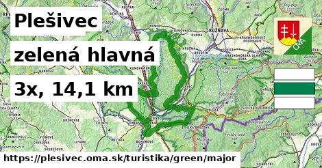 Plešivec Turistické trasy zelená hlavná