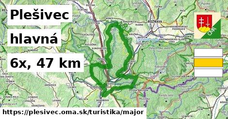 Plešivec Turistické trasy hlavná 