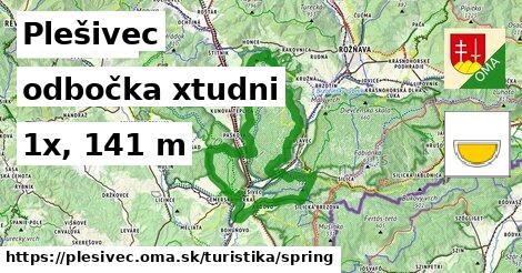 Plešivec Turistické trasy odbočka xtudni 