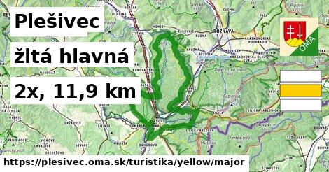 Plešivec Turistické trasy žltá hlavná