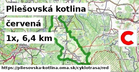 Pliešovská kotlina Cyklotrasy červená 