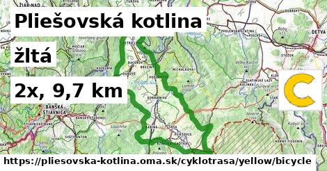 Pliešovská kotlina Cyklotrasy žltá bicycle