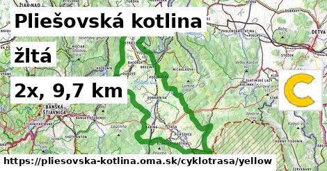 Pliešovská kotlina Cyklotrasy žltá 