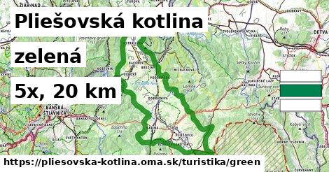 Pliešovská kotlina Turistické trasy zelená 