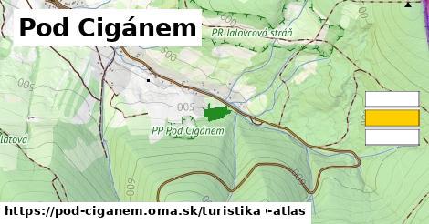 Pod Cigánem Turistické trasy  
