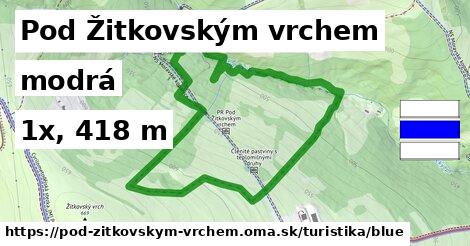 Pod Žitkovským vrchem Turistické trasy modrá 