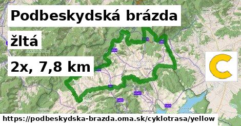 Podbeskydská brázda Cyklotrasy žltá 