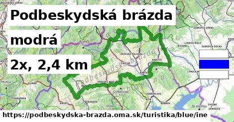 Podbeskydská brázda Turistické trasy modrá iná