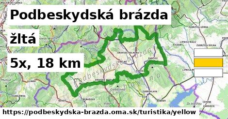 Podbeskydská brázda Turistické trasy žltá 