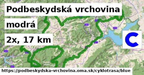 Podbeskydská vrchovina Cyklotrasy modrá 