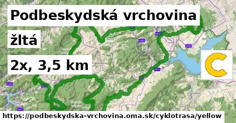 Podbeskydská vrchovina Cyklotrasy žltá 