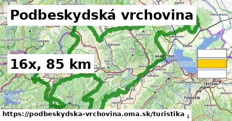 Podbeskydská vrchovina Turistické trasy  