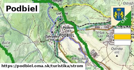 Podbiel Turistické trasy strom 