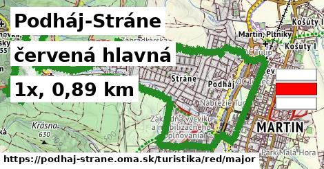 Podháj-Stráne Turistické trasy červená hlavná