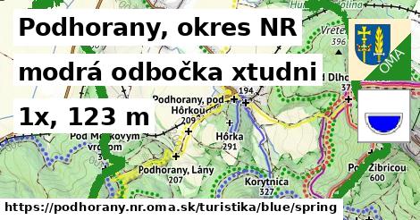 Podhorany, okres NR Turistické trasy modrá odbočka xtudni