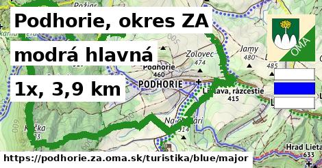 Podhorie, okres ZA Turistické trasy modrá hlavná