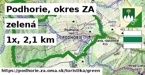 Podhorie, okres ZA Turistické trasy zelená 