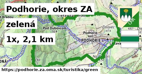 Podhorie, okres ZA Turistické trasy zelená 