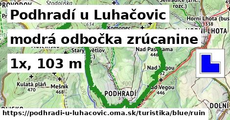 Podhradí u Luhačovic Turistické trasy modrá odbočka zrúcanine