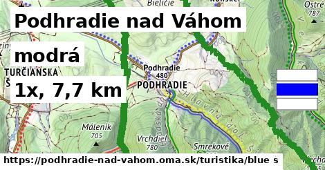 Podhradie nad Váhom Turistické trasy modrá 