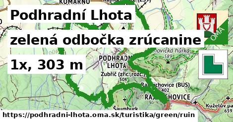 Podhradní Lhota Turistické trasy zelená odbočka zrúcanine