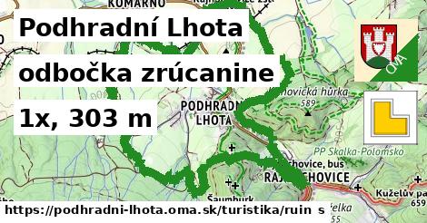 Podhradní Lhota Turistické trasy odbočka zrúcanine 