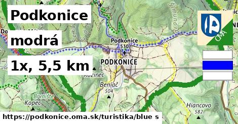 Podkonice Turistické trasy modrá 