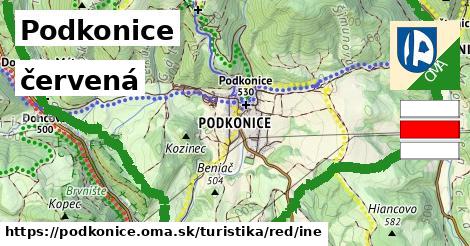 Podkonice Turistické trasy červená iná