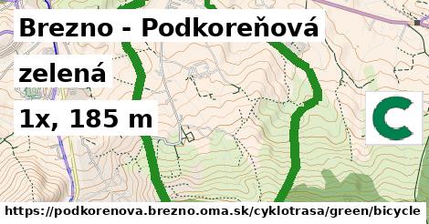 Brezno - Podkoreňová Cyklotrasy zelená bicycle