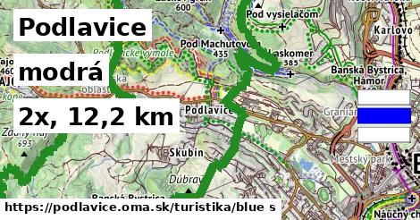 Podlavice Turistické trasy modrá 