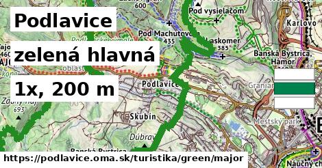 Podlavice Turistické trasy zelená hlavná