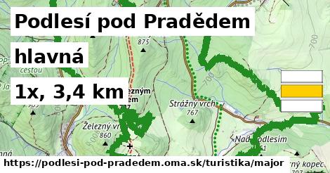 Podlesí pod Pradědem Turistické trasy hlavná 