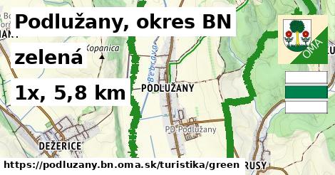 Podlužany, okres BN Turistické trasy zelená 