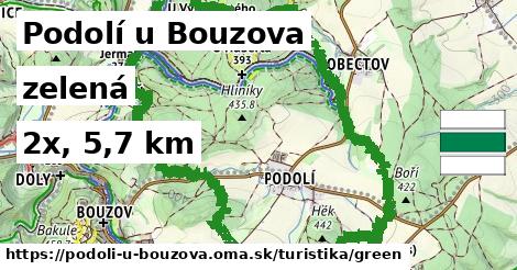 Podolí u Bouzova Turistické trasy zelená 